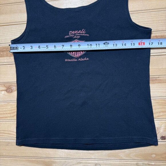 Vintage 2005 Harley Davidson Denali Wasilla Alaska Floral Edgy Tank Top - Medium - Picture 7 of 8